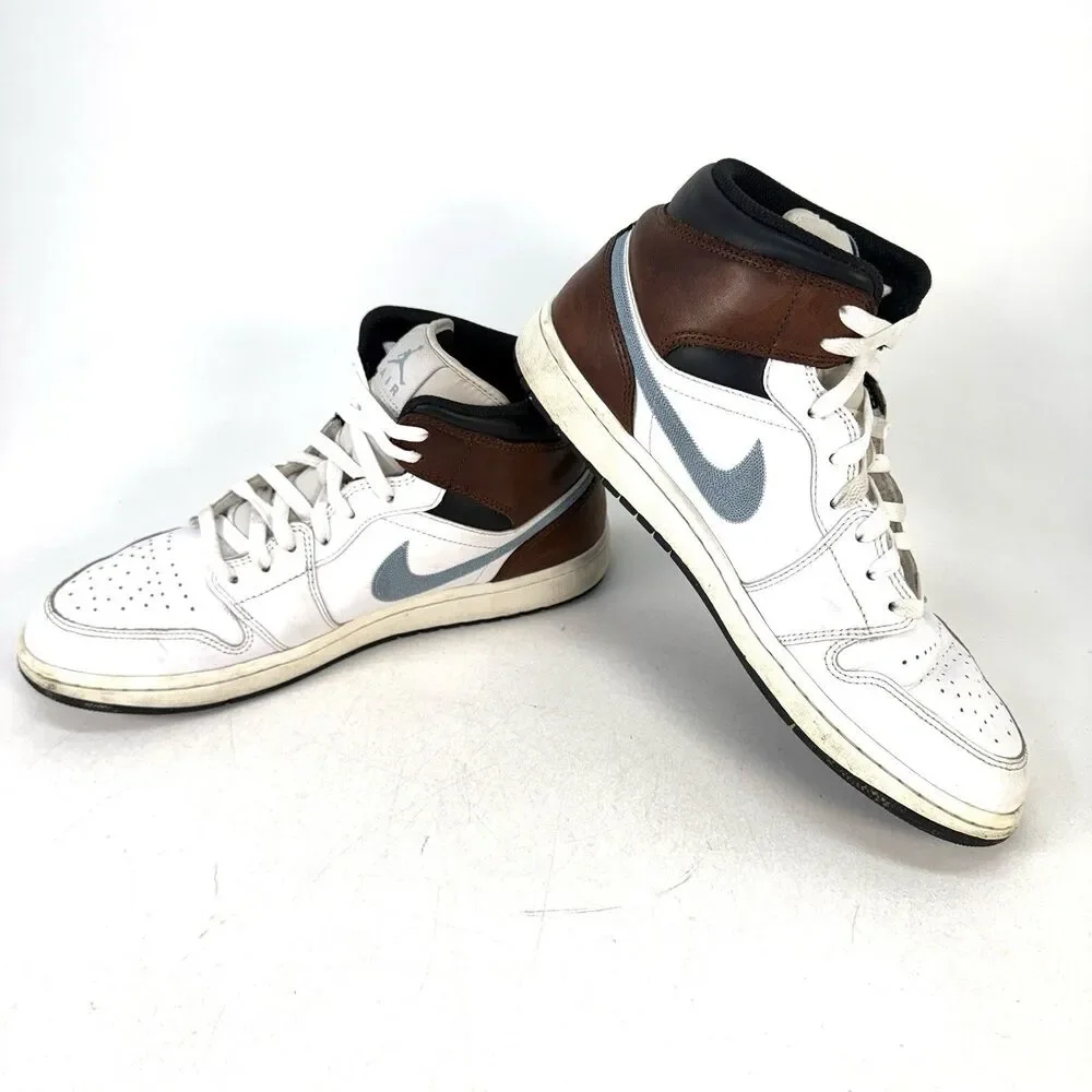 Nike Air Jordan 1 AJ1 Mid SE White/Black/Sail/Blue Grey FQ7831-142 Shoes Mens 11